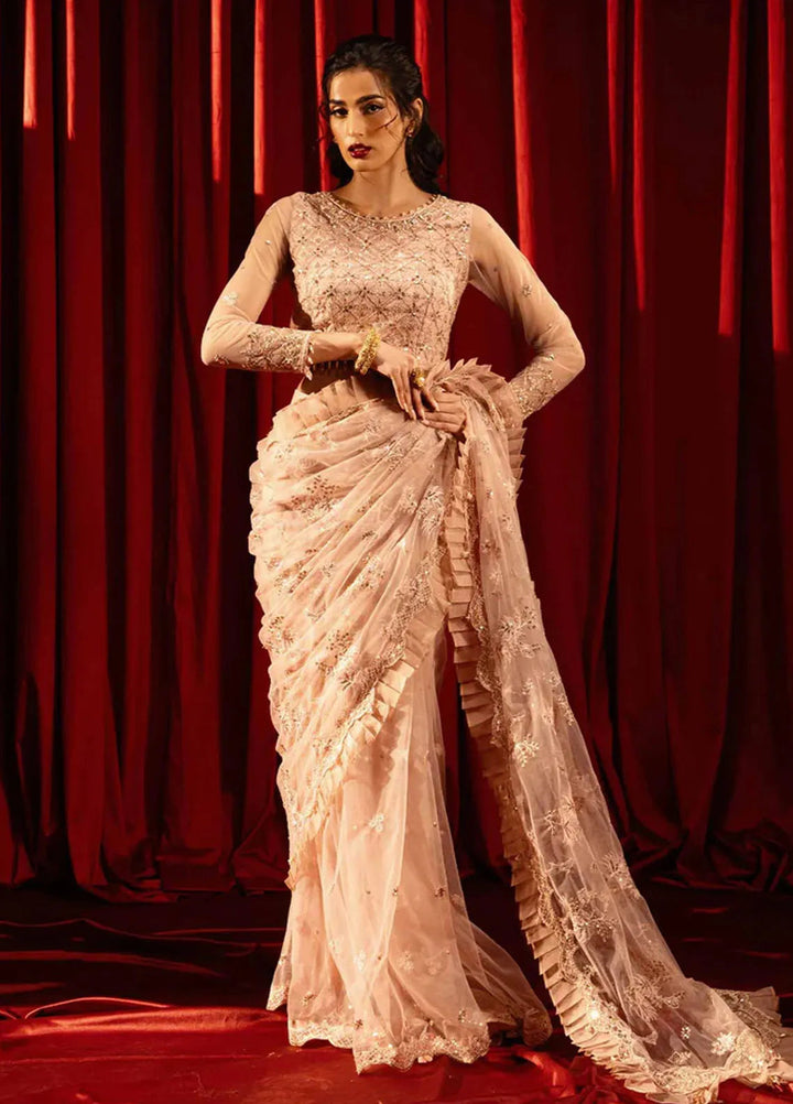 Paras by Pasha Embroidered Net Suits Unstitched Saree PBP25NJ Shab-e-Gulabi - Formal Collection