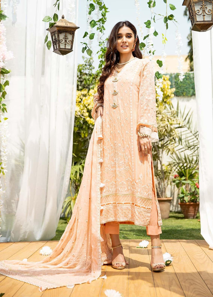 Parishey By Zaaviay Embroidered Chiffon Suits Unstitched 3 Piece ZV21P HOORIYA - Luxury Collection