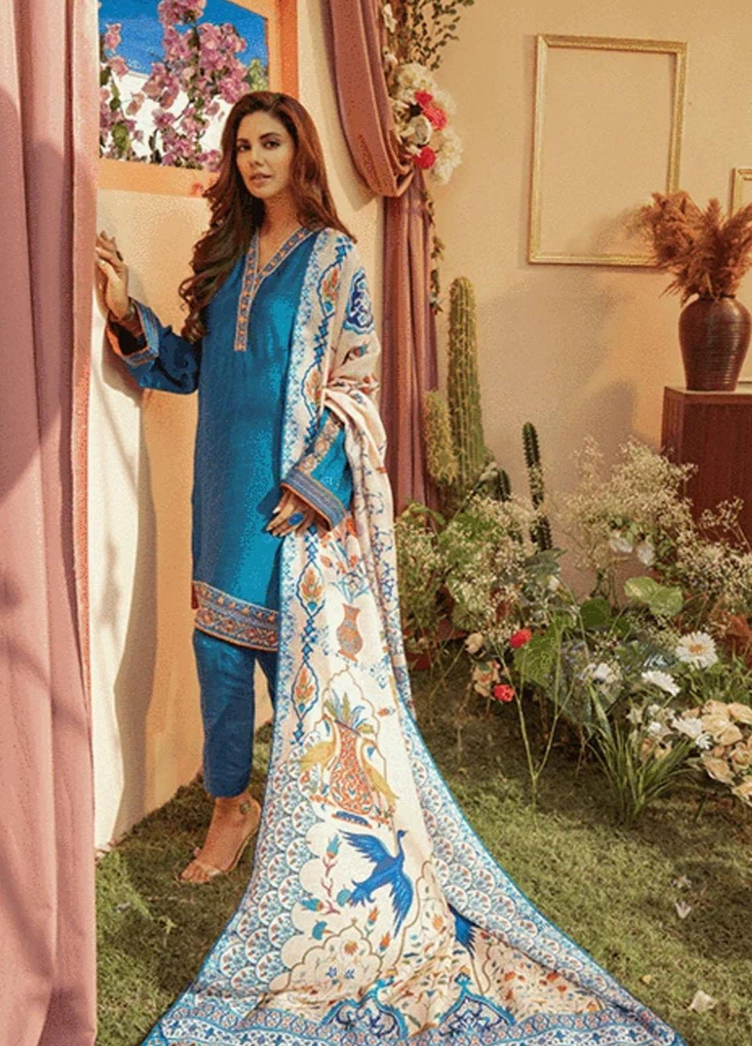Parishey By Zaaviay Embroidered Jacquard Suits Unstitched 3 Piece ZV21PW Zuba - Winter Collection