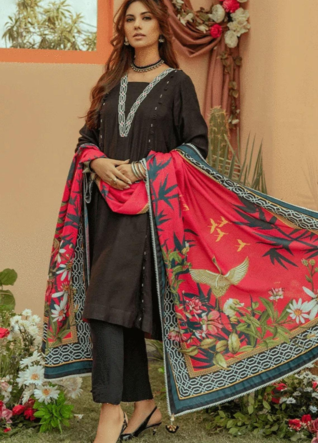 Parishey By Zaaviay Embroidered Jacquard Suits Unstitched 3 Piece ZV21PW Bella - Winter Collection