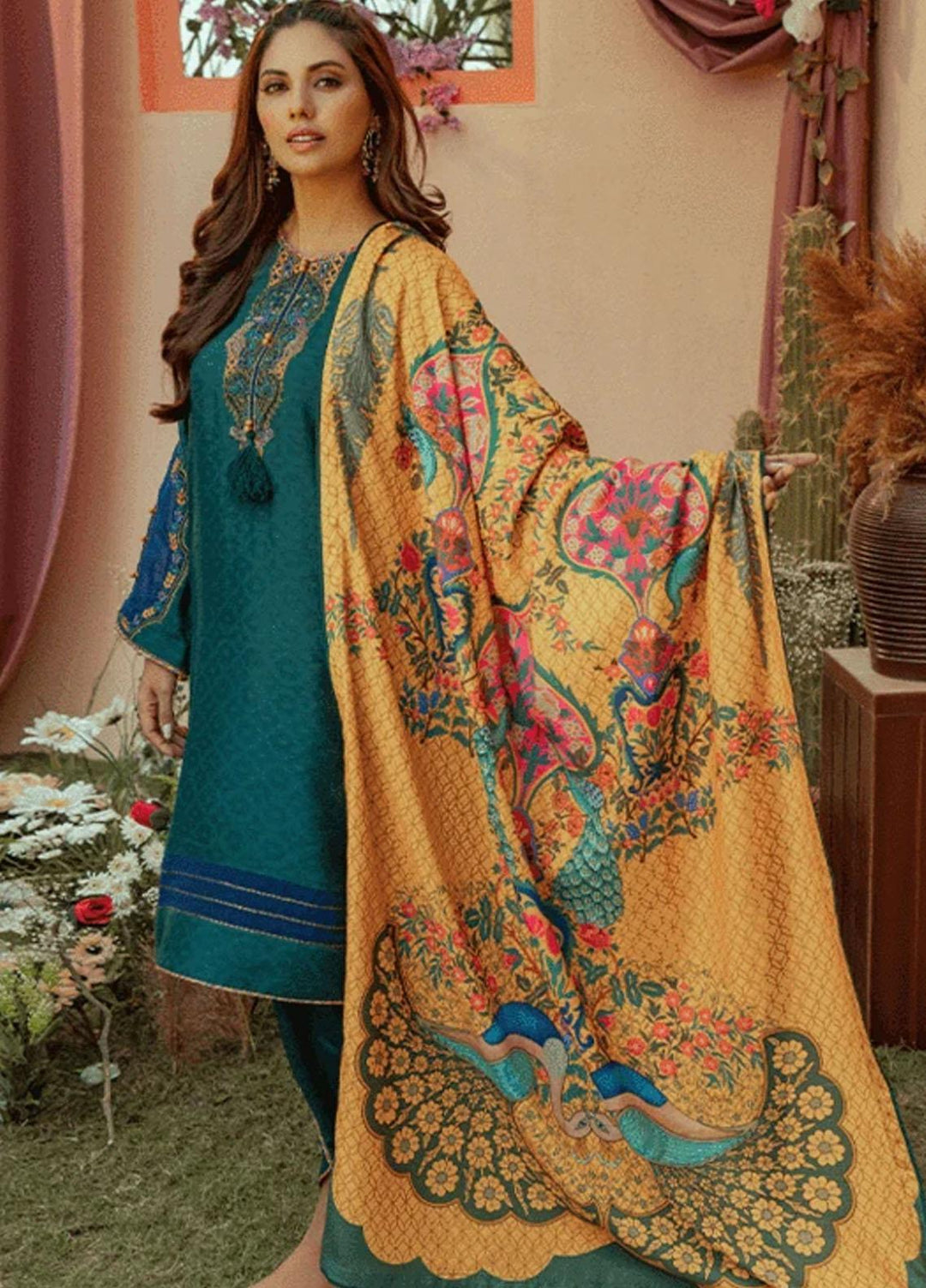 Parishey By Zaaviay Embroidered Jacquard Suits Unstitched 3 Piece ZV21PW Novera - Winter Collection