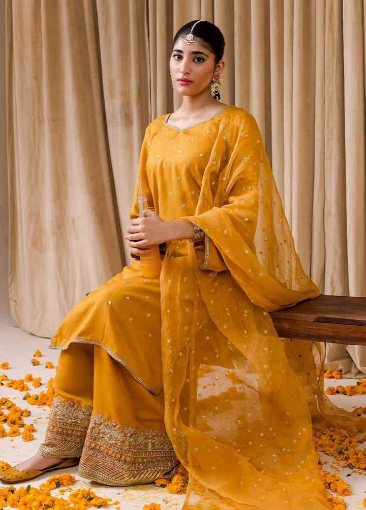 Pashma Khan Embroidered 3 Piece Sunehri