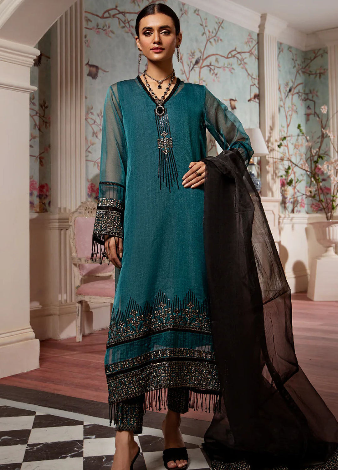 Pashmire Pret Embroidered Organza 3 Piece Suit Anaya