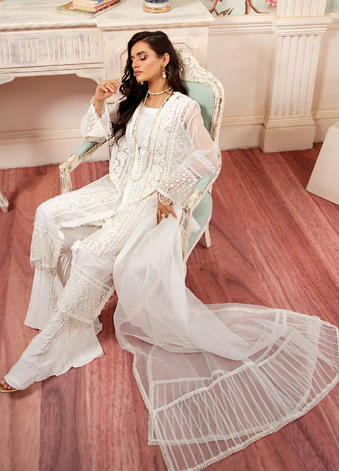 Pashmire Pret Embroidered Organza 3 Piece Suit Sawera