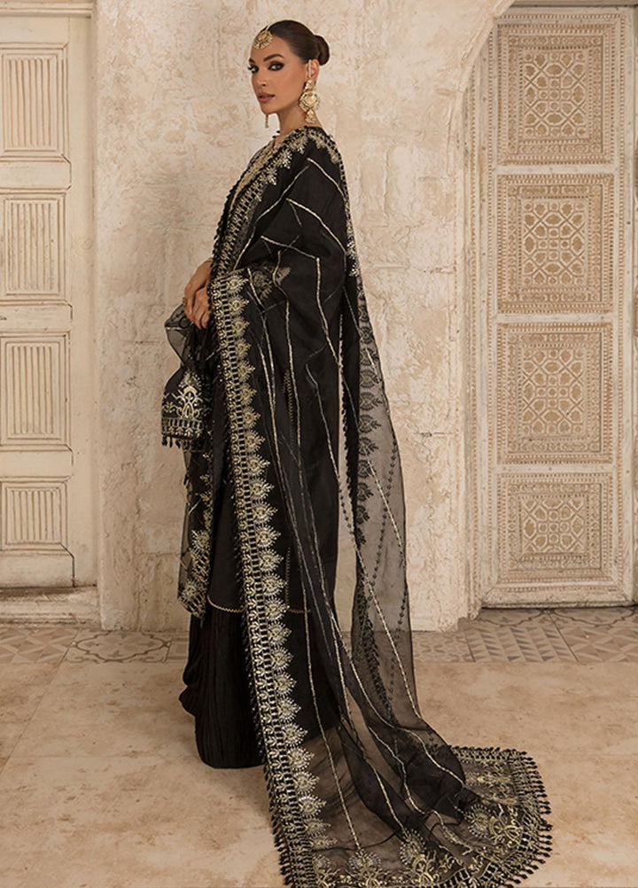 Saffron Pret Embroidered  3 Piece Suit 03 Glamour Noir