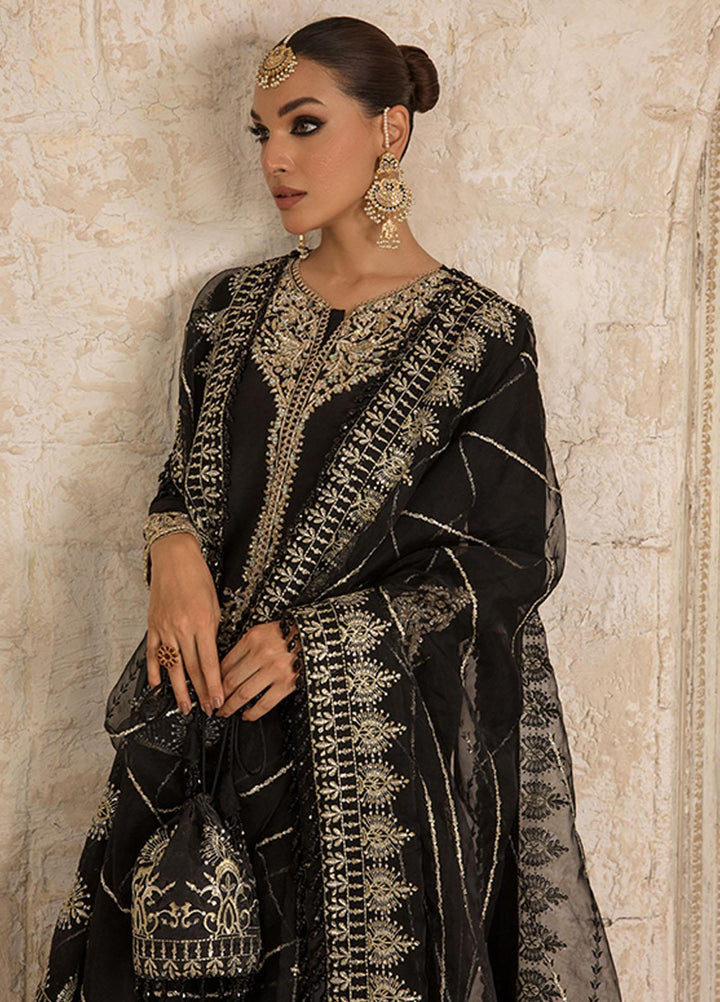 Saffron Pret Embroidered  3 Piece Suit 03 Glamour Noir