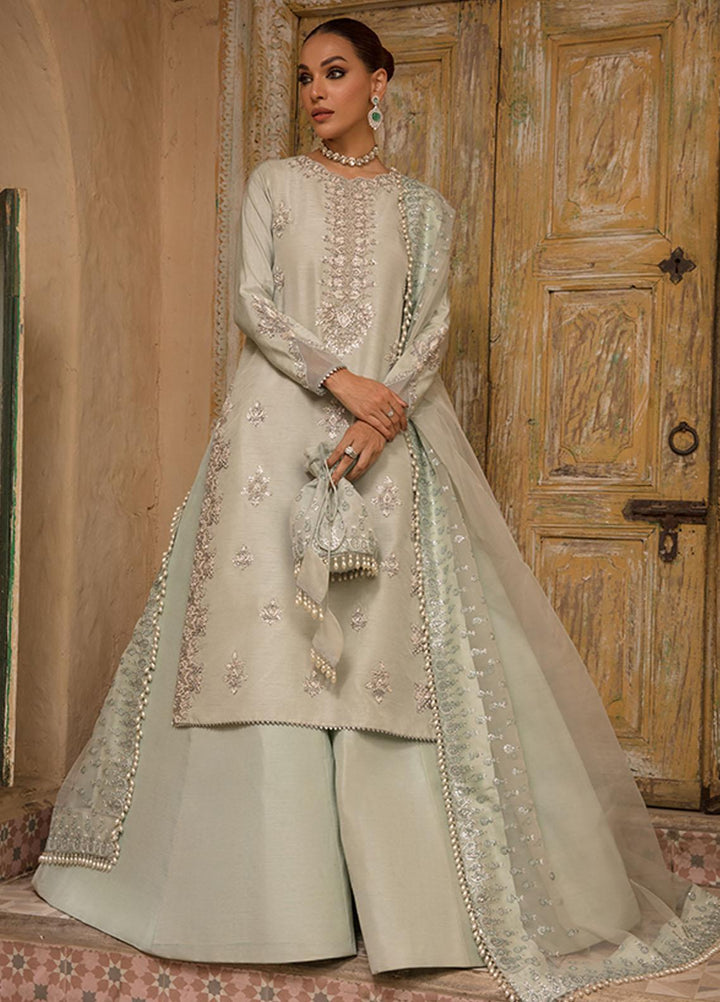 Saffron Pret Embroidered  3 Piece Suit 09 Teal Evening