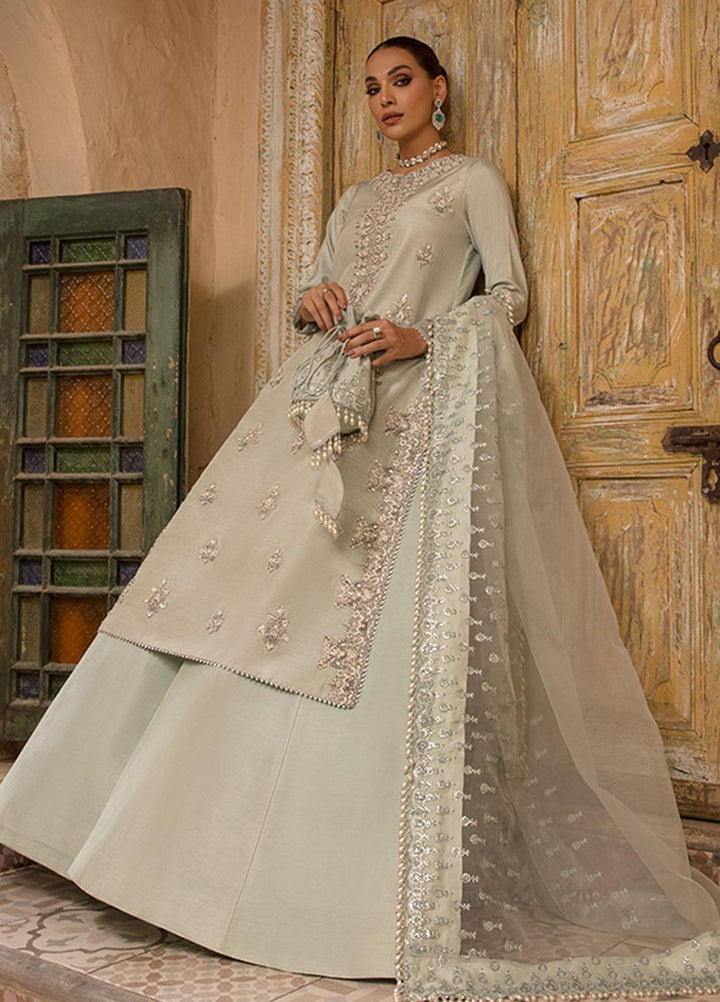 Saffron Pret Embroidered  3 Piece Suit 09 Teal Evening