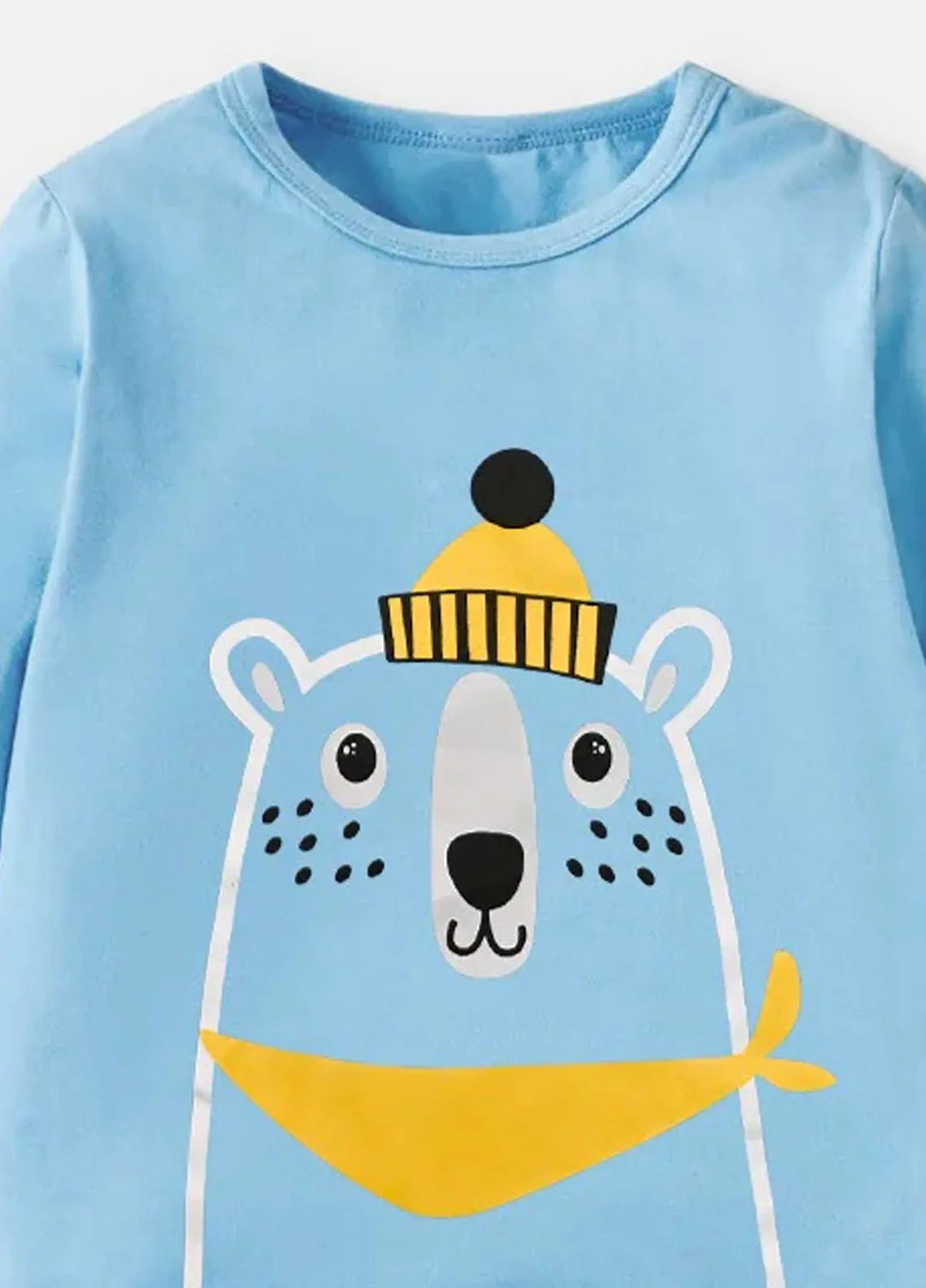 Baby Nest Plain Full Sleeves T Shirt for Boys Blue - SBT-315-Plain