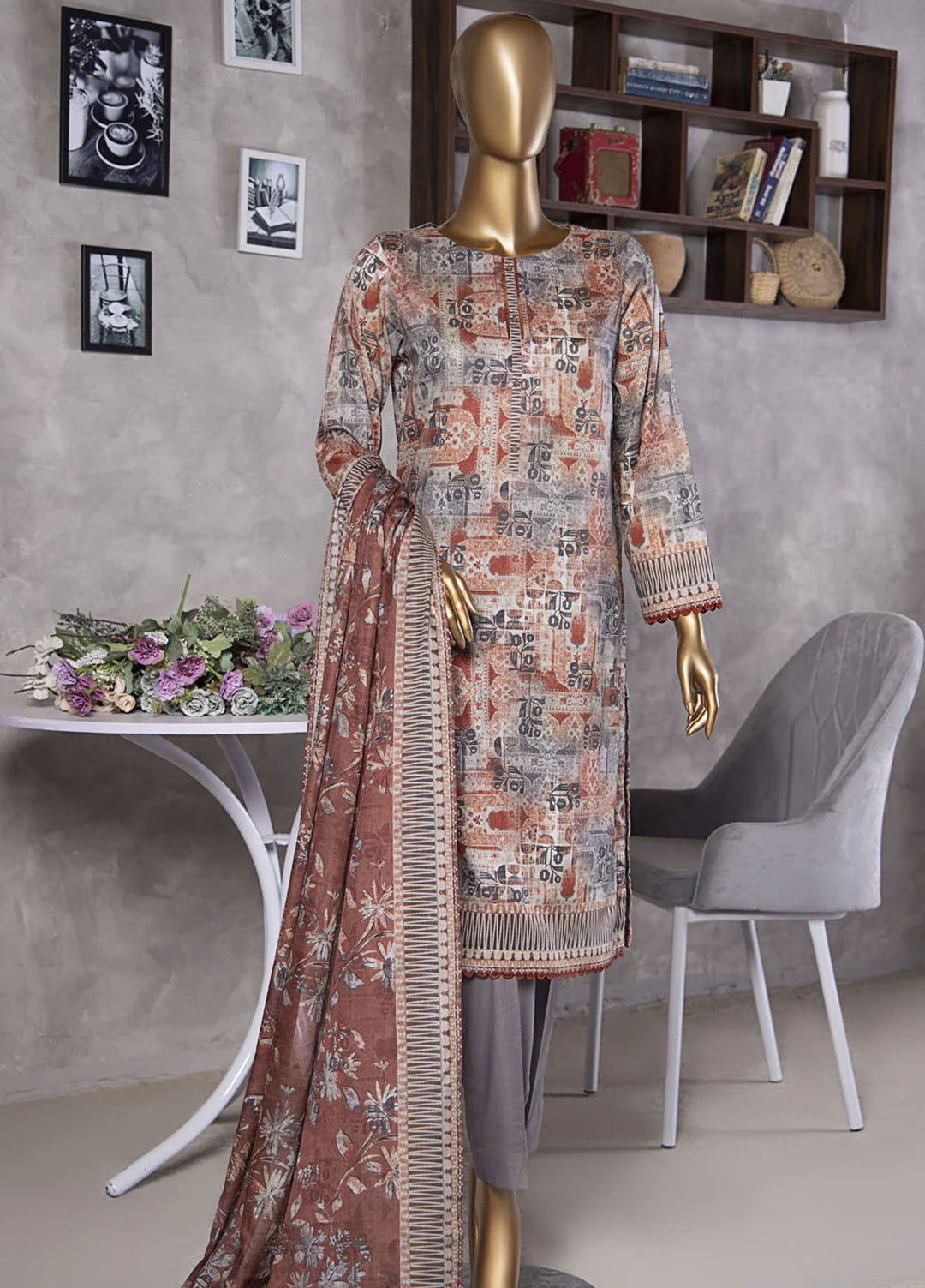 Platinuim Print by HZ Textiles Digital Printed Lawn Suits Unstitched 3 Piece HZ25PDP PPC-409 - Summer Collection