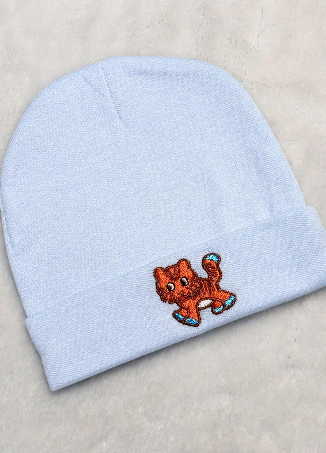 Plush Mink    Cap Infant Baby Cap- Blue - Baby Product