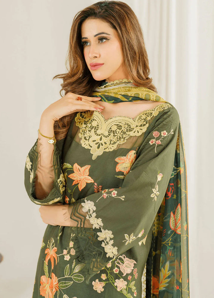 Pretty In Pink By Asifa And Nabeel Embroidered Lawn Suit Unstitched 3 Piece AN24L PP-6 Sweet Pea - Summer Collection