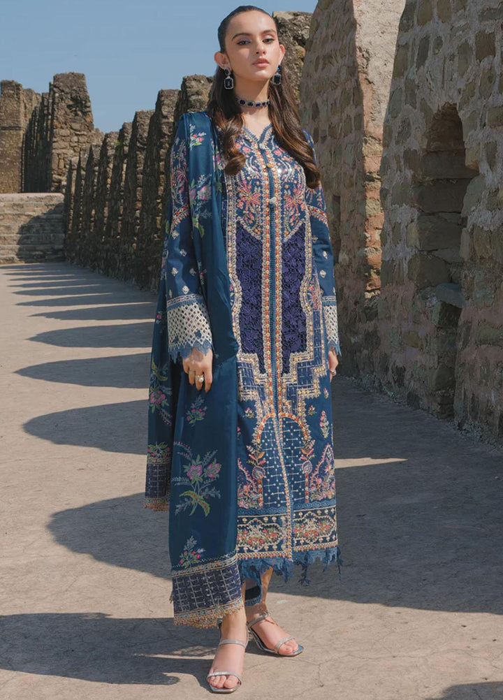 Qalamkar Embroidered Lawn Suits Unstitched 3 Piece QLM23EE BE-01 Natalia - Eid Collection