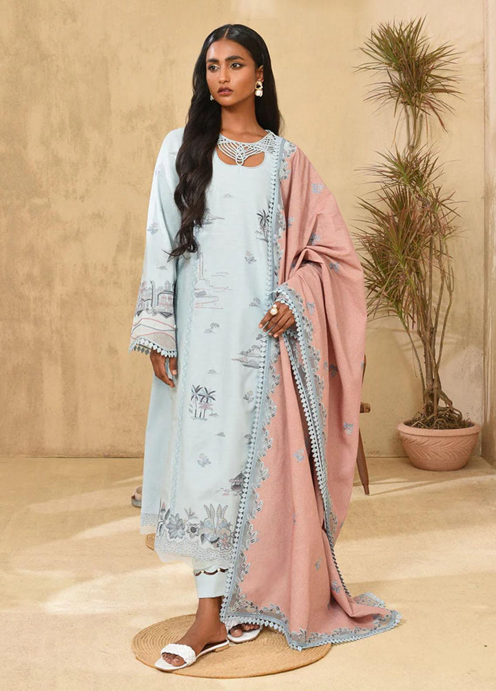 Qalamkar Pret Embroidered Karandi 3 Piece Suit QL22WP KP-03  EVA