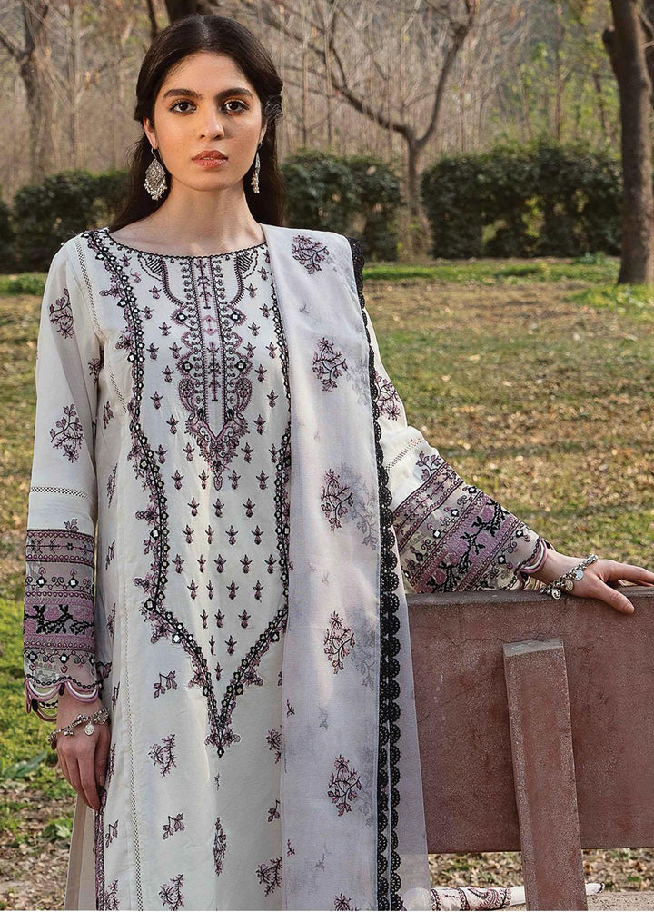 Qline by Qalamkar Embroidered Lawn Suits Unstitched 3 Piece QLM23Q AK-01 Sima - Luxury Collection