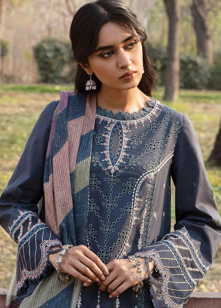 Qline by Qalamkar Embroidered Lawn Suits Unstitched 3 Piece QLM23Q AK-15 Saflieni - Luxury Collection