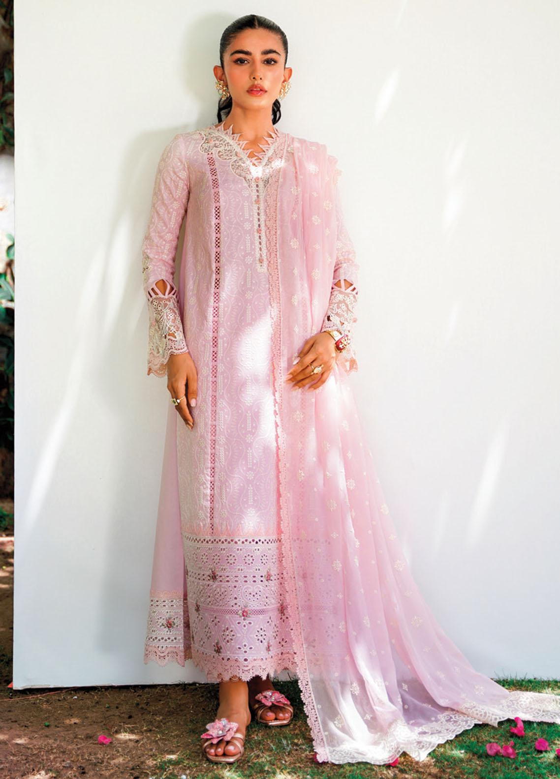 Qalamkar Chikankari Lawn Suit Unstitched 3 Piece QLM24F PS-04 Zuha - Festive Collection