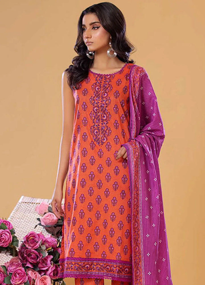 Rabea By Shariq Textile Printed Lawn Suit Unstitched 3 Piece SQT24R ST 4 - Summer Collection