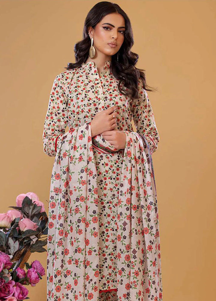 Rabea By Shariq Textile Printed Lawn Suit Unstitched 3 Piece SQT24R ST 7 - Summer Collection