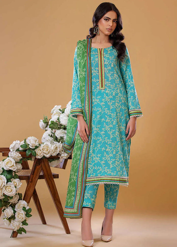 Rabea By Shariq Textile Printed Lawn Suit Unstitched 3 Piece SQT24R ST 9 - Summer Collection