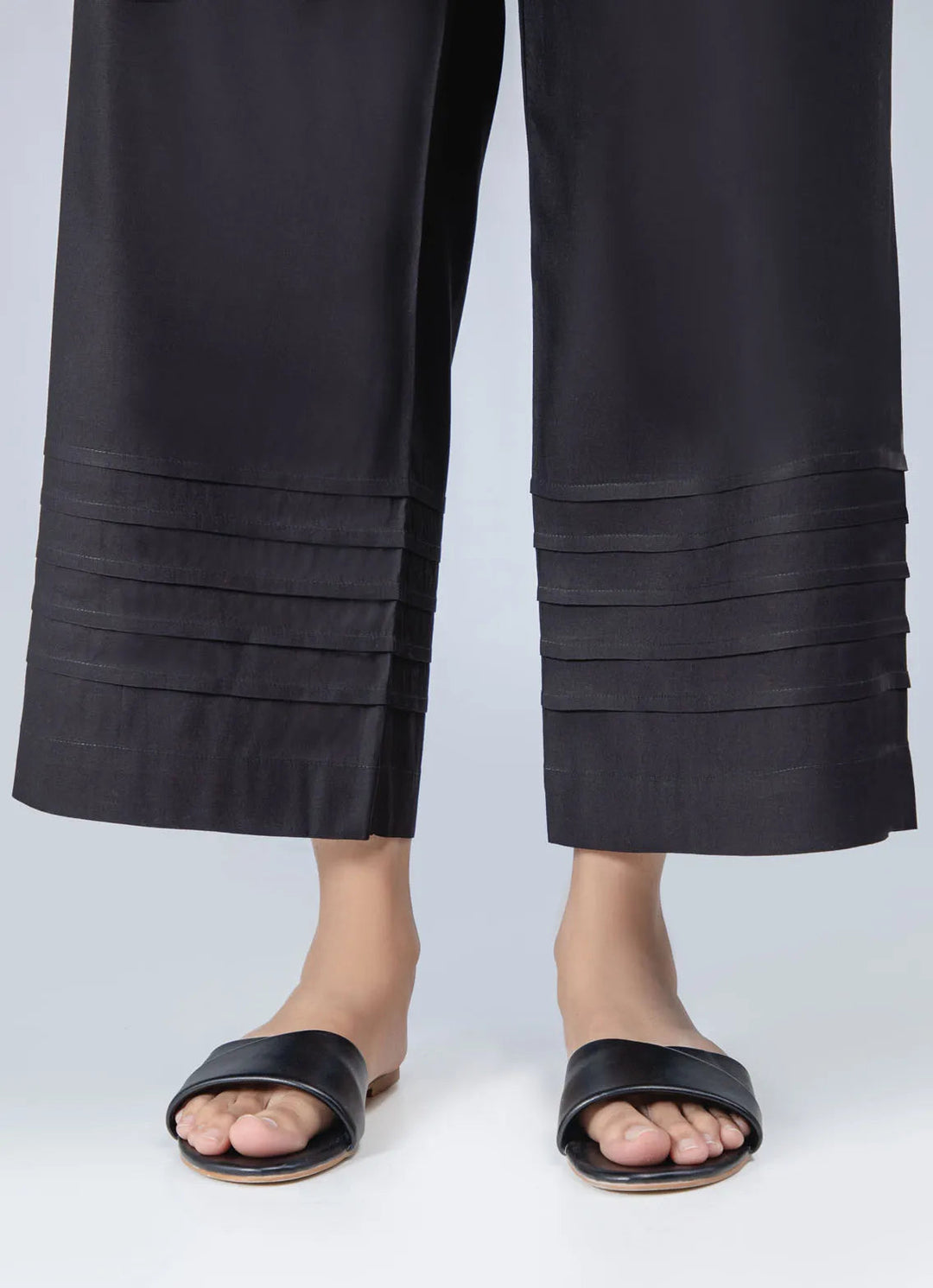 Rabias Textiles Pret Causal Cambric Trouser Black Pintuk Pant TR-BK-D4