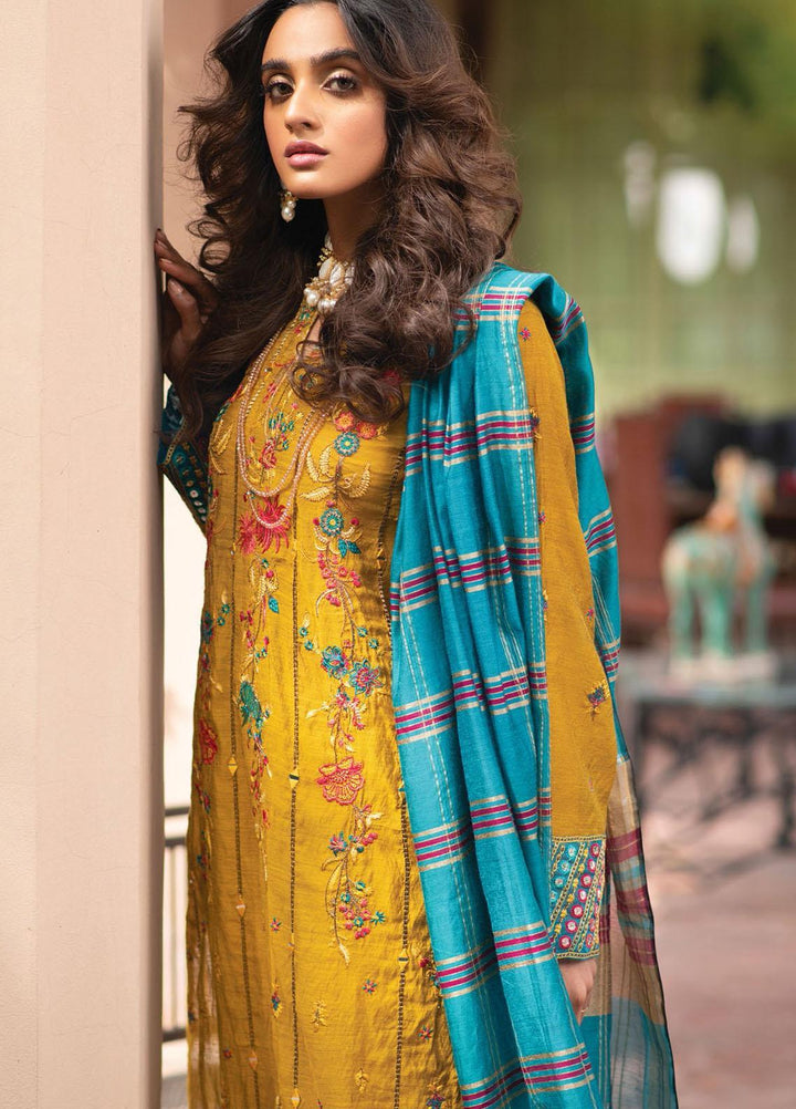 RajBari Embroidered Chanderi Suits Unstitched 3 Piece RB21F 2B - Festive Collection