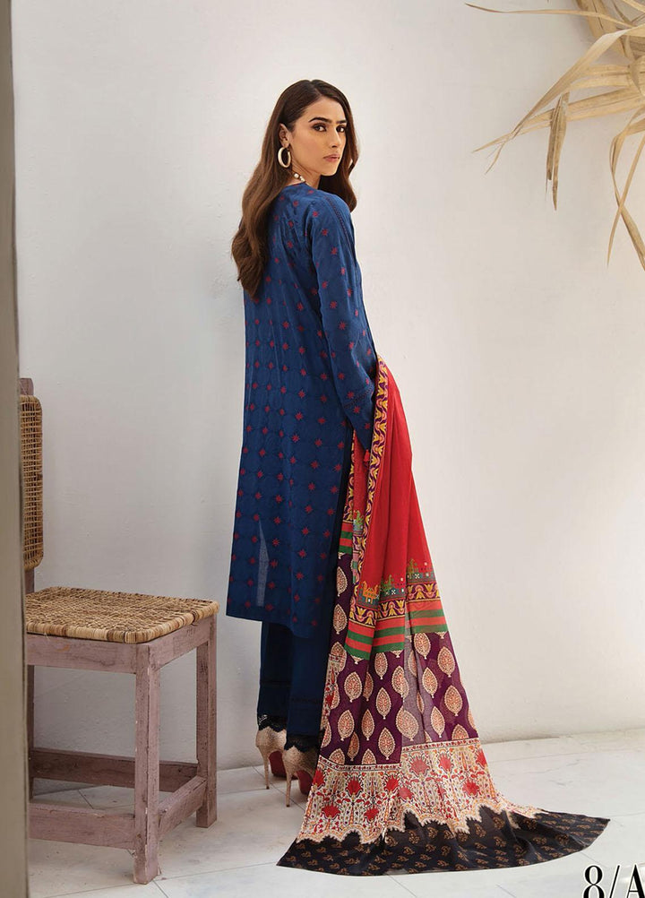 RajBari Embroidered Lawn Suits Unstitched 3 Piece RB21SS 8A - Spring / Summer Collection