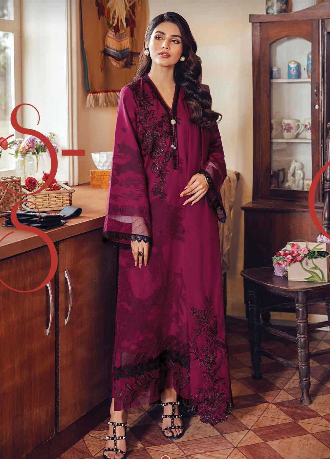 Rang Rasiya Embroidered Lawn Suits Unstitched 3 Piece RR22EL 02 Hibiscus - Summer Collection