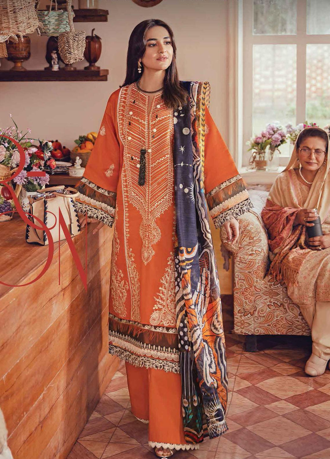 Rang Rasiya Embroidered Lawn Suits Unstitched 3 Piece RR22EL 07 Carnation - Summer Collection