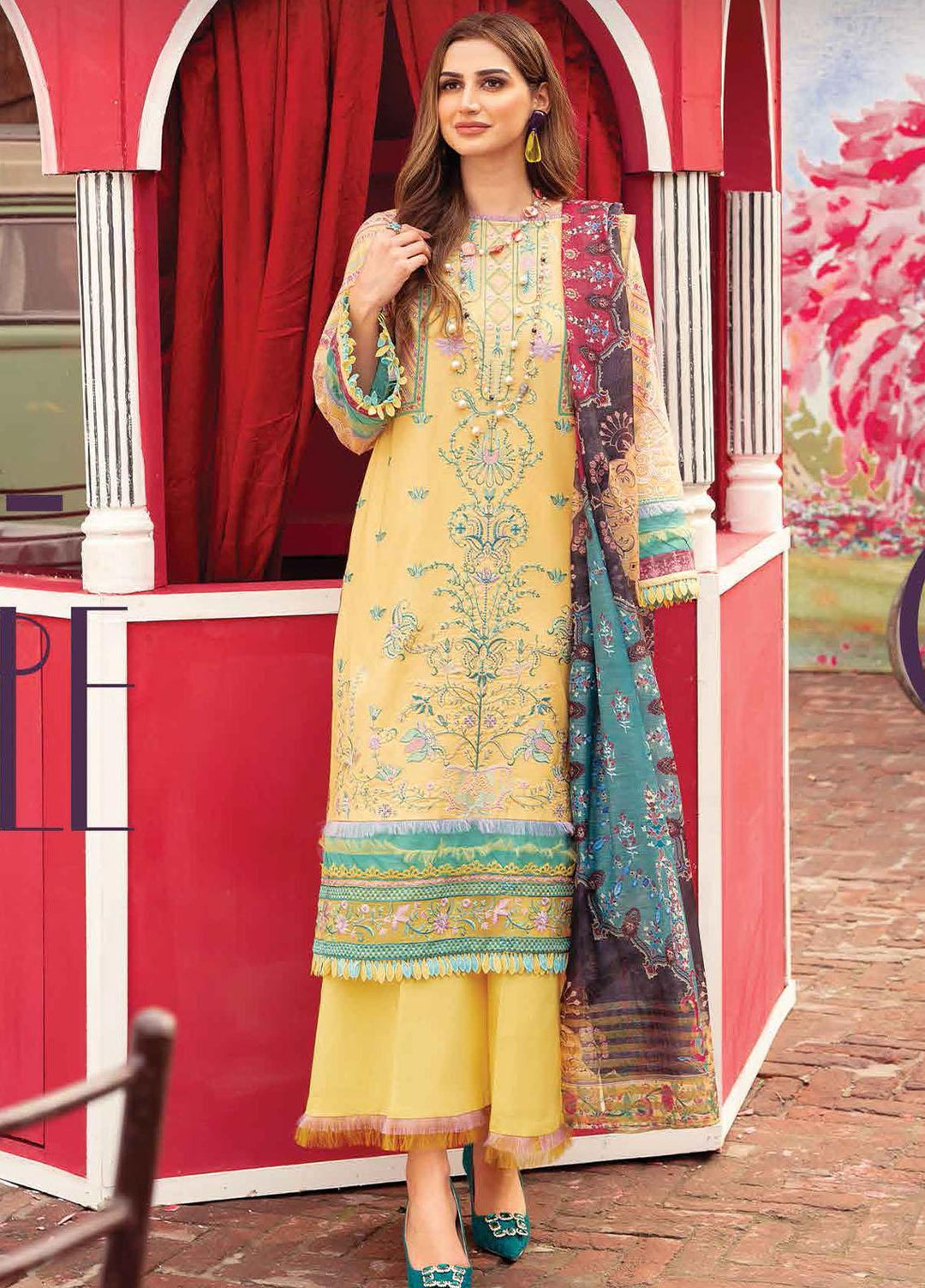 Lifestyle By Rang Rasiya Embroidered Lawn Suits Unstitched 3 Piece RR22LL 02 Periwinkle - Summer Collection