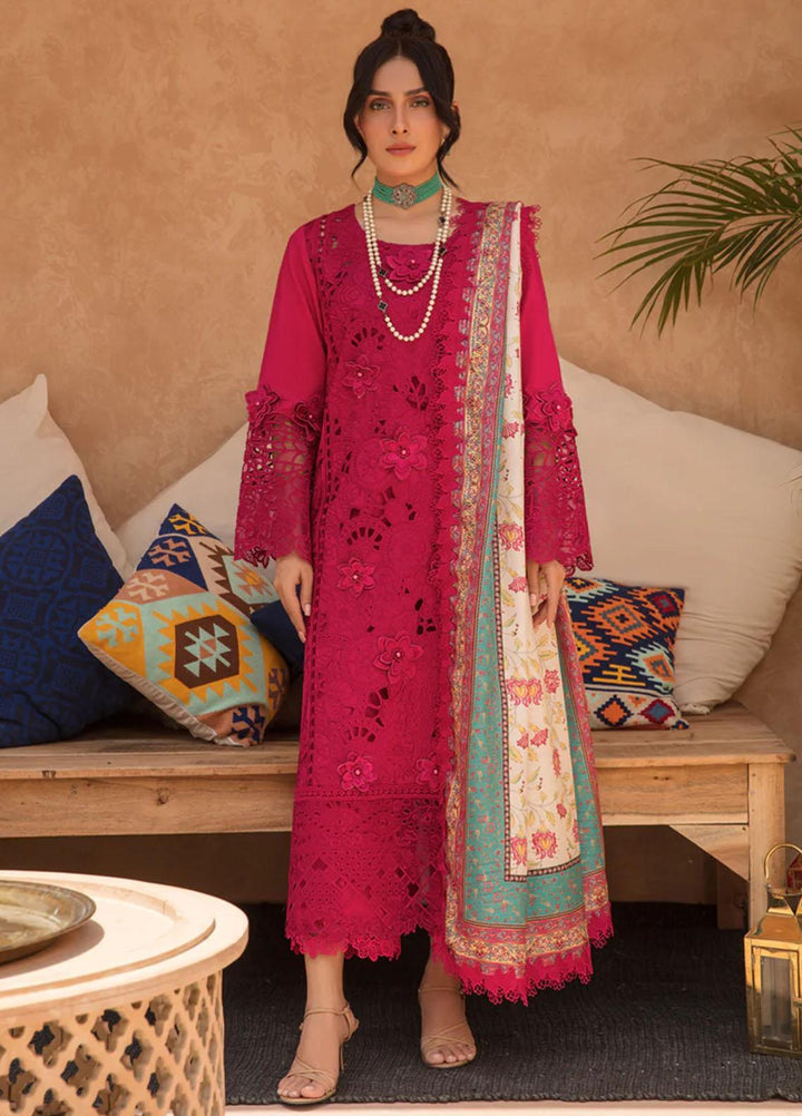 Rang Rasiya Embroidered Lawn Suits Unstitched 3 Piece RR23PE Rubellite - Eid Collection