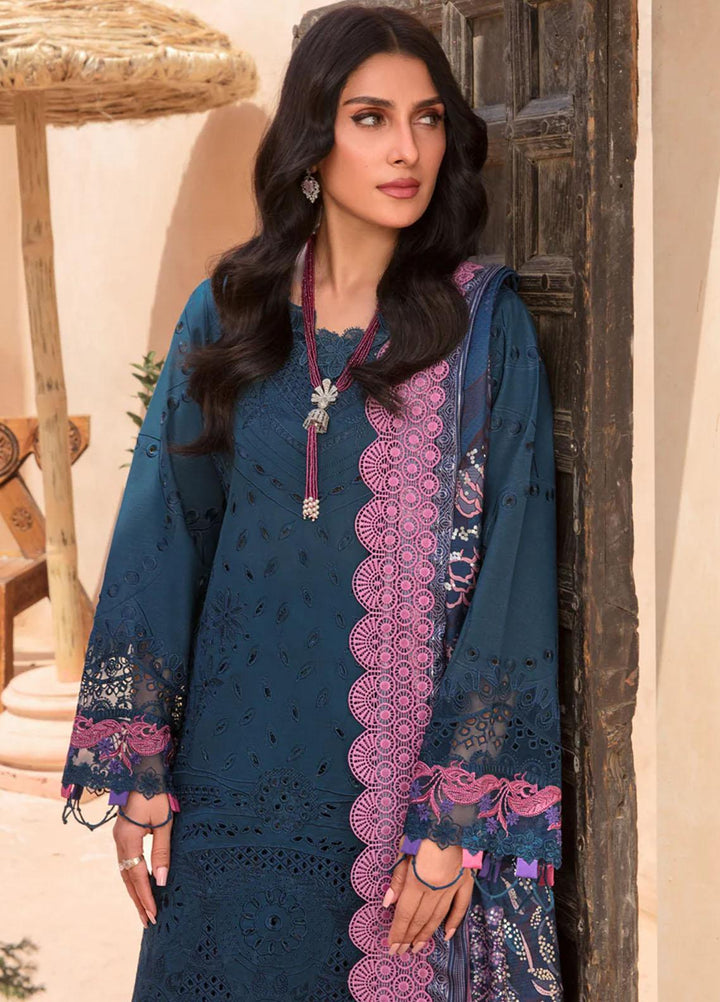 Rang Rasiya Embroidered Lawn Suits Unstitched 3 Piece RR23PE Ocean - Eid Collection