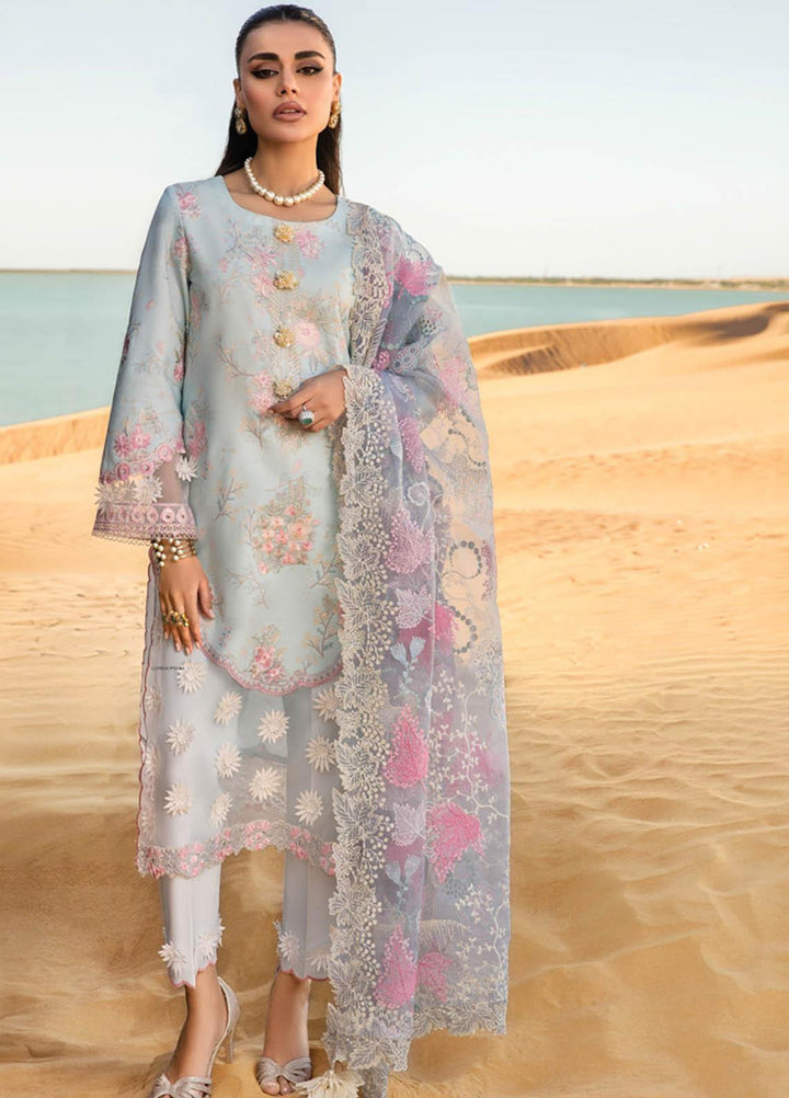 Rang Rasiya Embroidered Lawn Suits Unstitched 3 Piece RR23SP 07 Ocean - Premium Collection