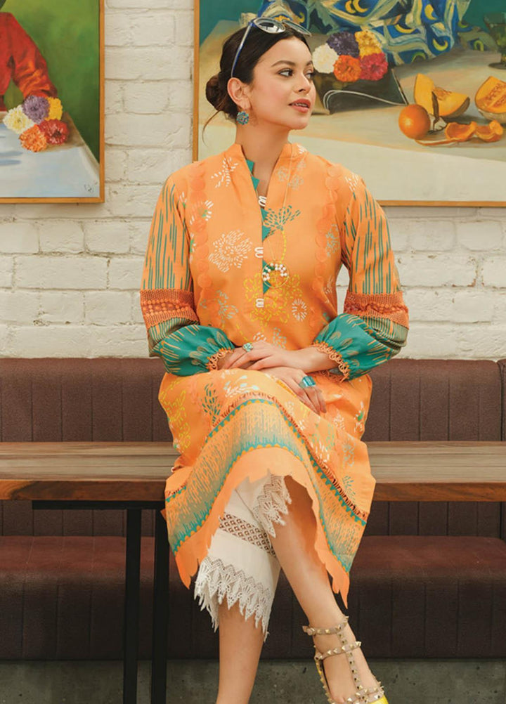 Rang Rasiya Printed Lawn  Unstitched Kurti RR23T 03 Rose Mary - Summer Collection