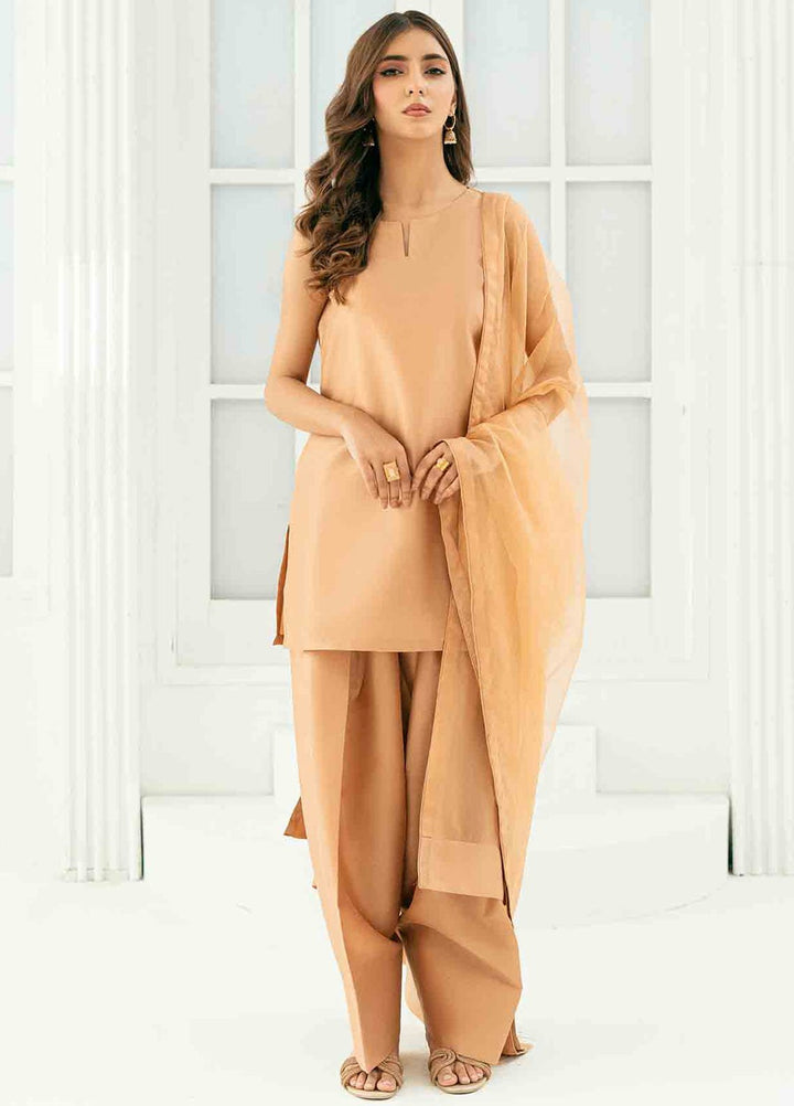 Rangeen Pret Dyed Raw Silk 3 Piece Miraal