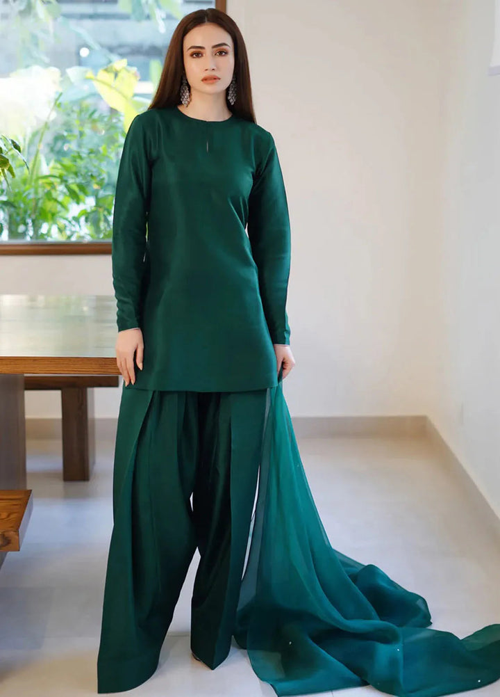 Rangeen Pret Dyed Sheesha Silk 3 Piece Haya