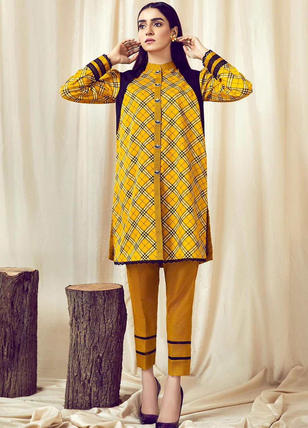 Rangoli by Ittehad Textiles Printed Lawn Suits Unstitched 2 Piece ITD21R 21412B-YLW - Summer Collection