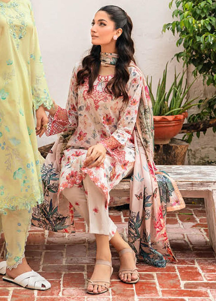 Rangrez By Ramsha Embroidered Lawn Suits Unstitched 3 Piece RSH24R N-406 - Summer Collection
