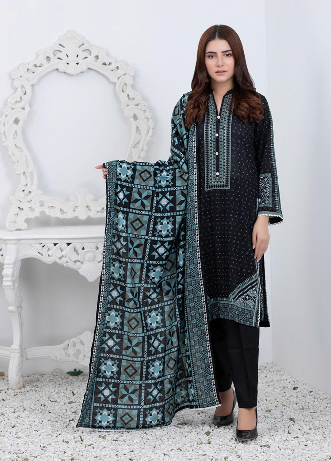 Rangreza By ZS Textiles Printed Lawn Suits Unstitched 3 Piece ZS21BW 04 - Black & White Collection