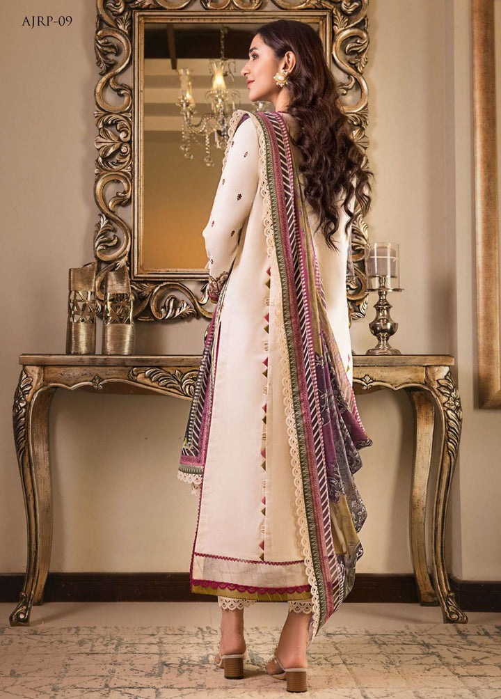 Rania by Asim Jofa Embroidered Lawn Suits Unstitched 3 Piece AJ23R AJRP-09 - Summer Collection