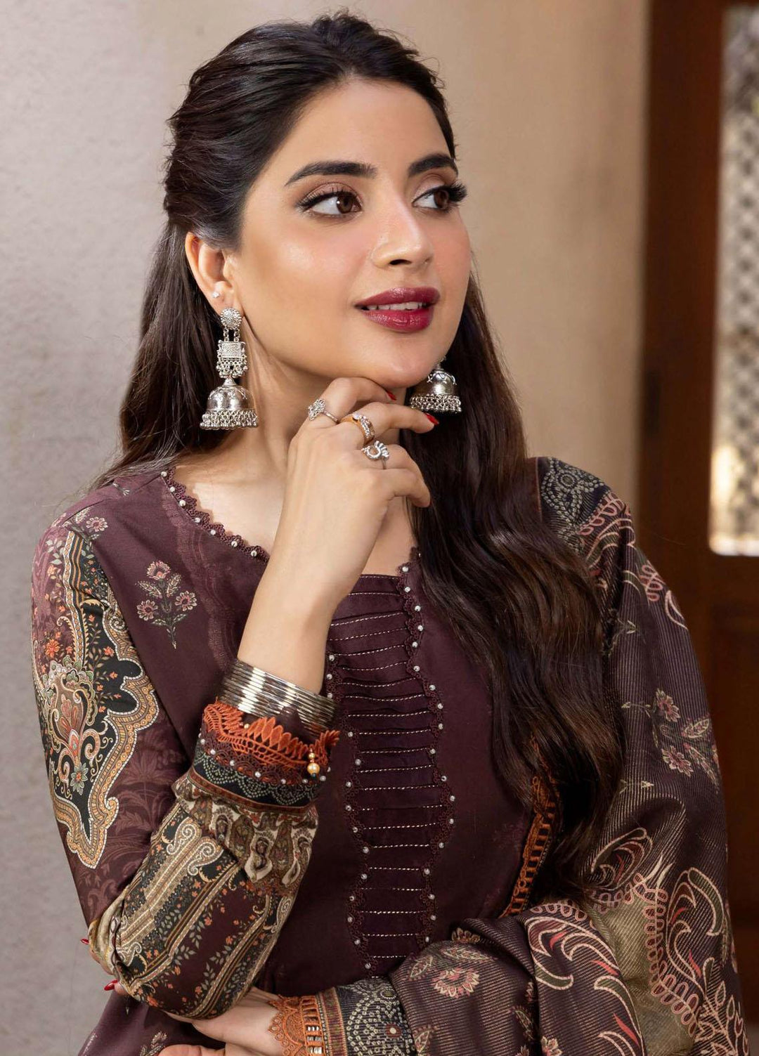 Rania By Asim Jofa Printed Cotton Suits Unstitched 3 Piece AJ23RN AJRW-19 - Winter Collection