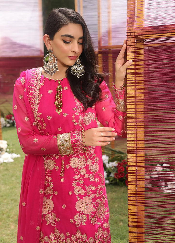 Raya By Salitex Embroidered Chiffon Suit Unstitched 3 Piece UNW24CH001UT - Festive Collection