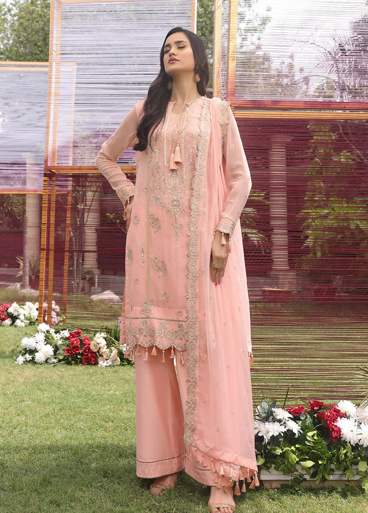 Raya By Salitex Embroidered Chiffon Suit Unstitched 3 Piece UNW24CH002UT - Festive Collection