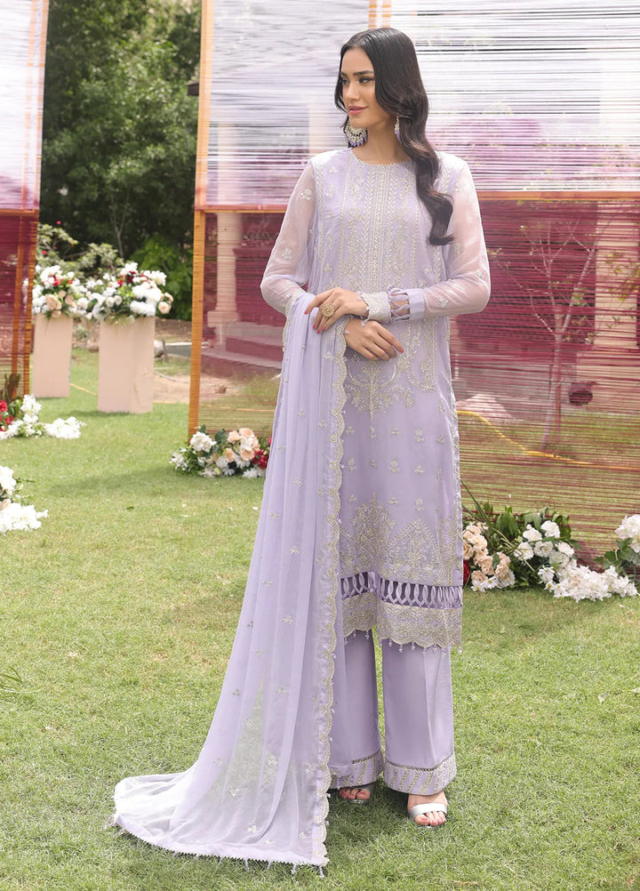Raya By Salitex Embroidered Chiffon Suit Unstitched 3 Piece UNW24CH003UT - Festive Collection