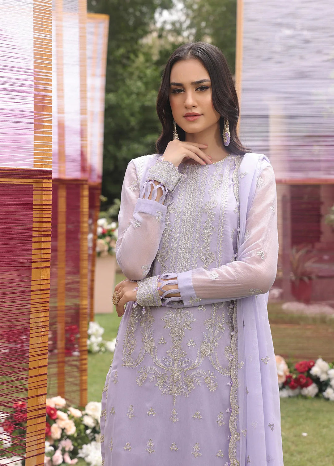Raya By Salitex Embroidered Chiffon Suit Unstitched 3 Piece UNW24CH003UT - Festive Collection