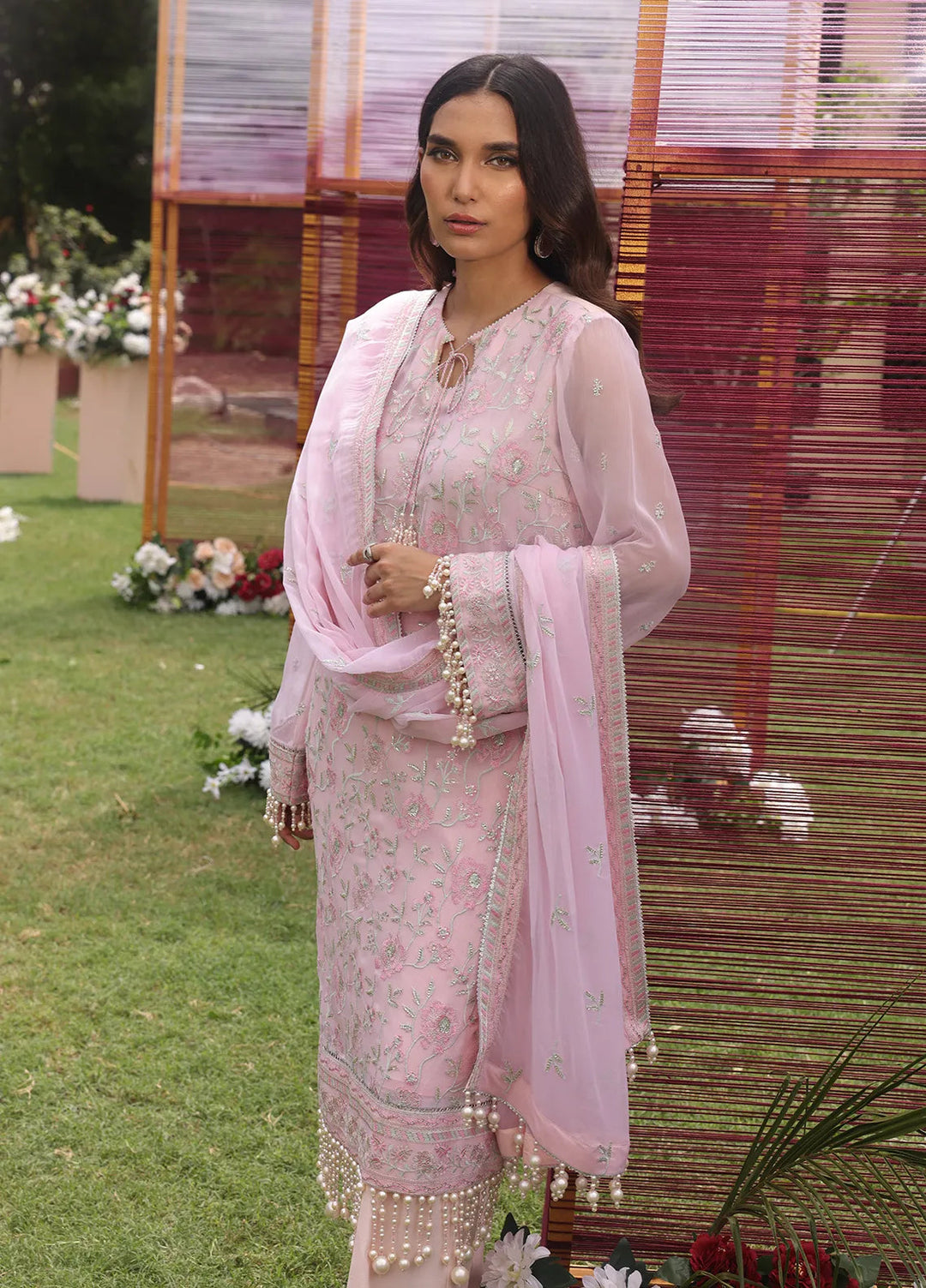 Raya By Salitex Embroidered Chiffon Suit Unstitched 3 Piece UNW24CH004UT - Festive Collection