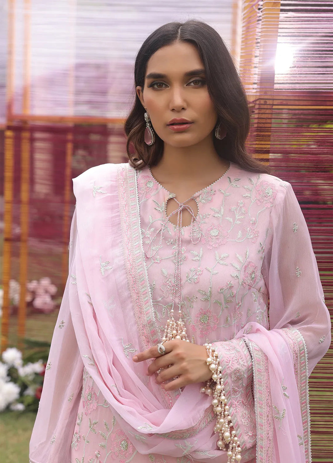 Raya By Salitex Embroidered Chiffon Suit Unstitched 3 Piece UNW24CH004UT - Festive Collection