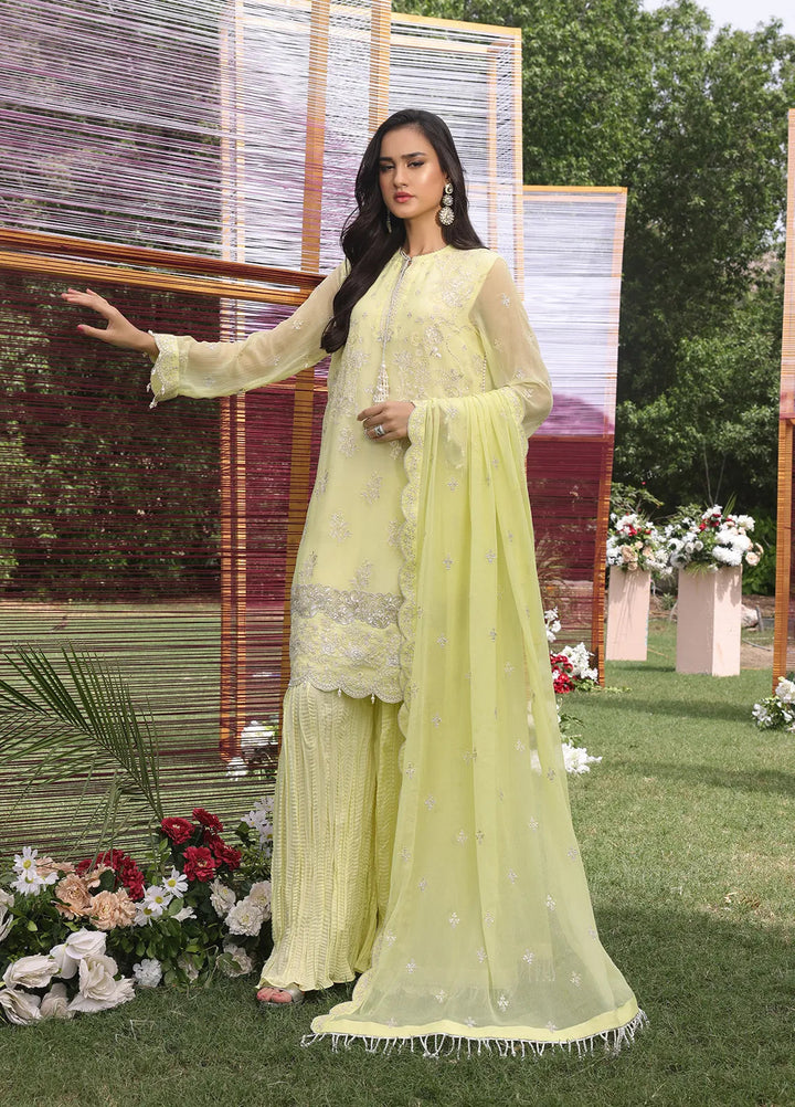 Raya By Salitex Embroidered Chiffon Suit Unstitched 3 Piece UNW24CH006UT - Festive Collection