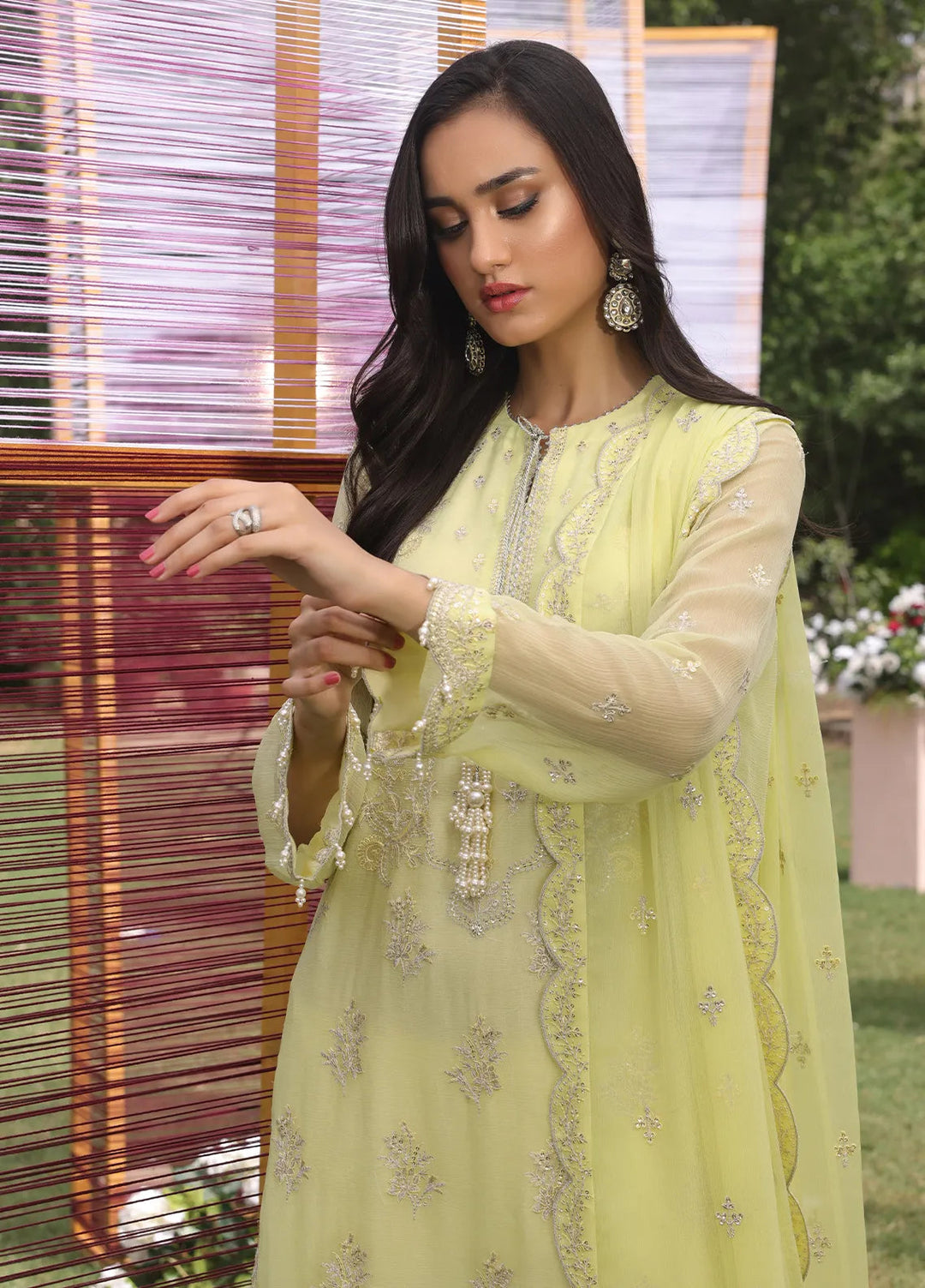 Raya By Salitex Embroidered Chiffon Suit Unstitched 3 Piece UNW24CH006UT - Festive Collection