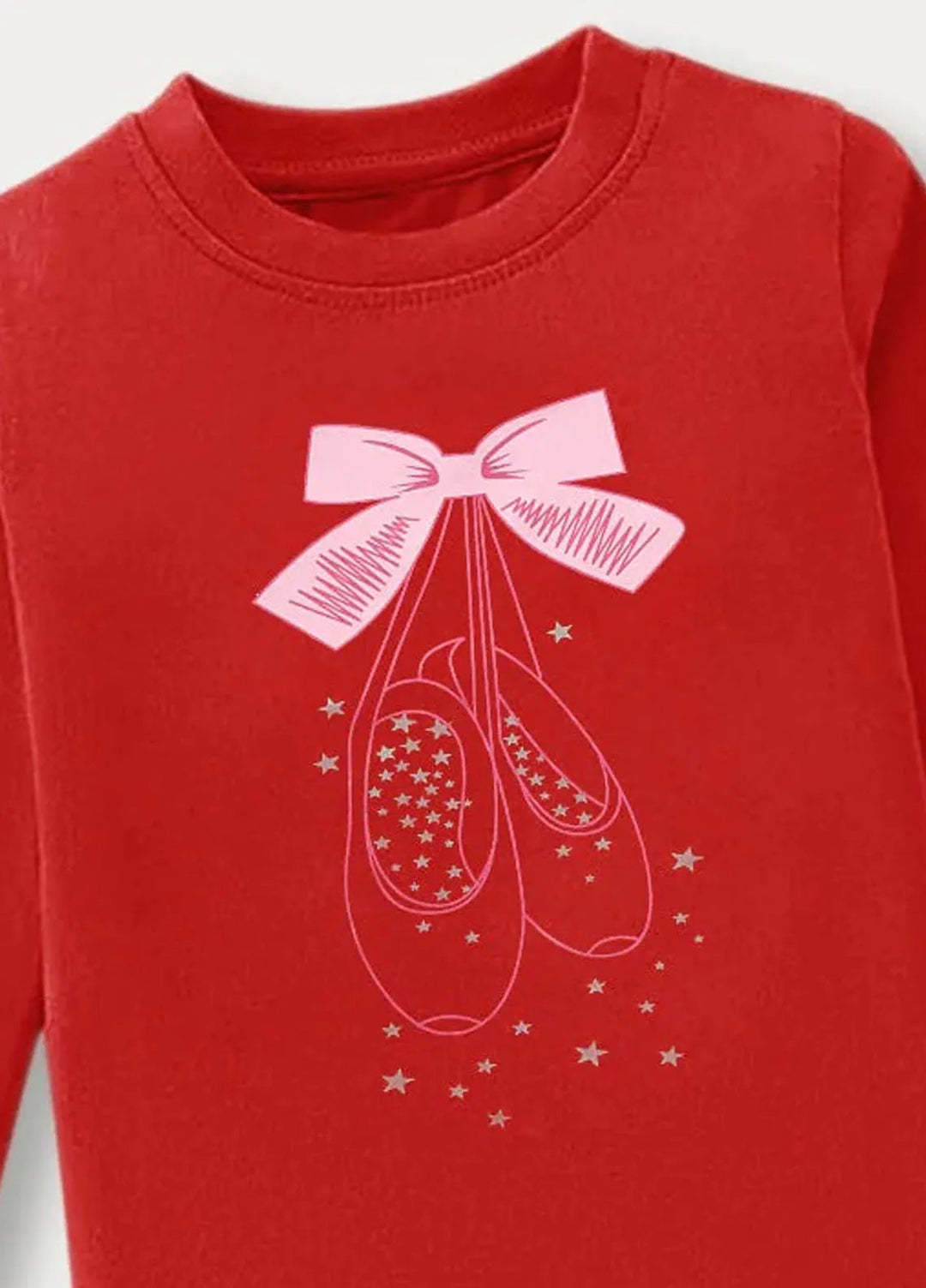 Baby Nest Red Ballet Dreams Shoes Printed Full Sleeves T shirt for Kids - BNDR-88